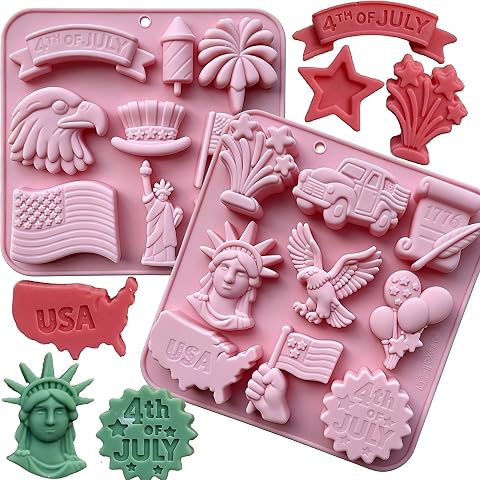 4th of July Silicone Molds - Patriotic Independence Day Candy, Chocolate, Resin,