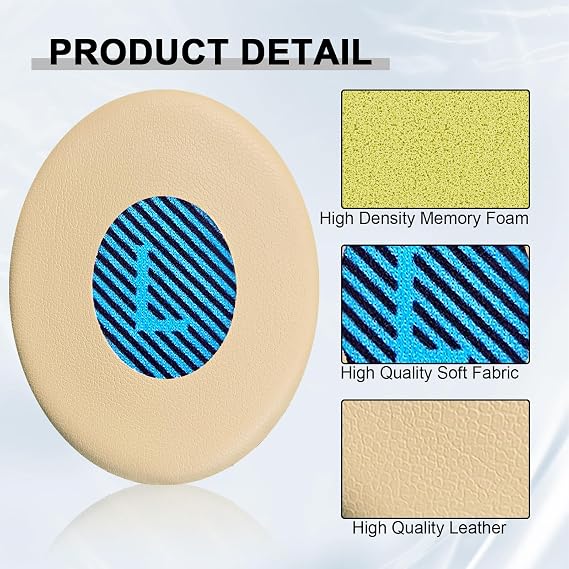 Replacement Earpads for Bose On-Ear 2 (OE2 & OE2i)/ SoundLink/SoundTrue On-Ear Headphones, Ear Cushions Headset Earpads Ear Cups Cover Repair Parts (Beige&Blue)