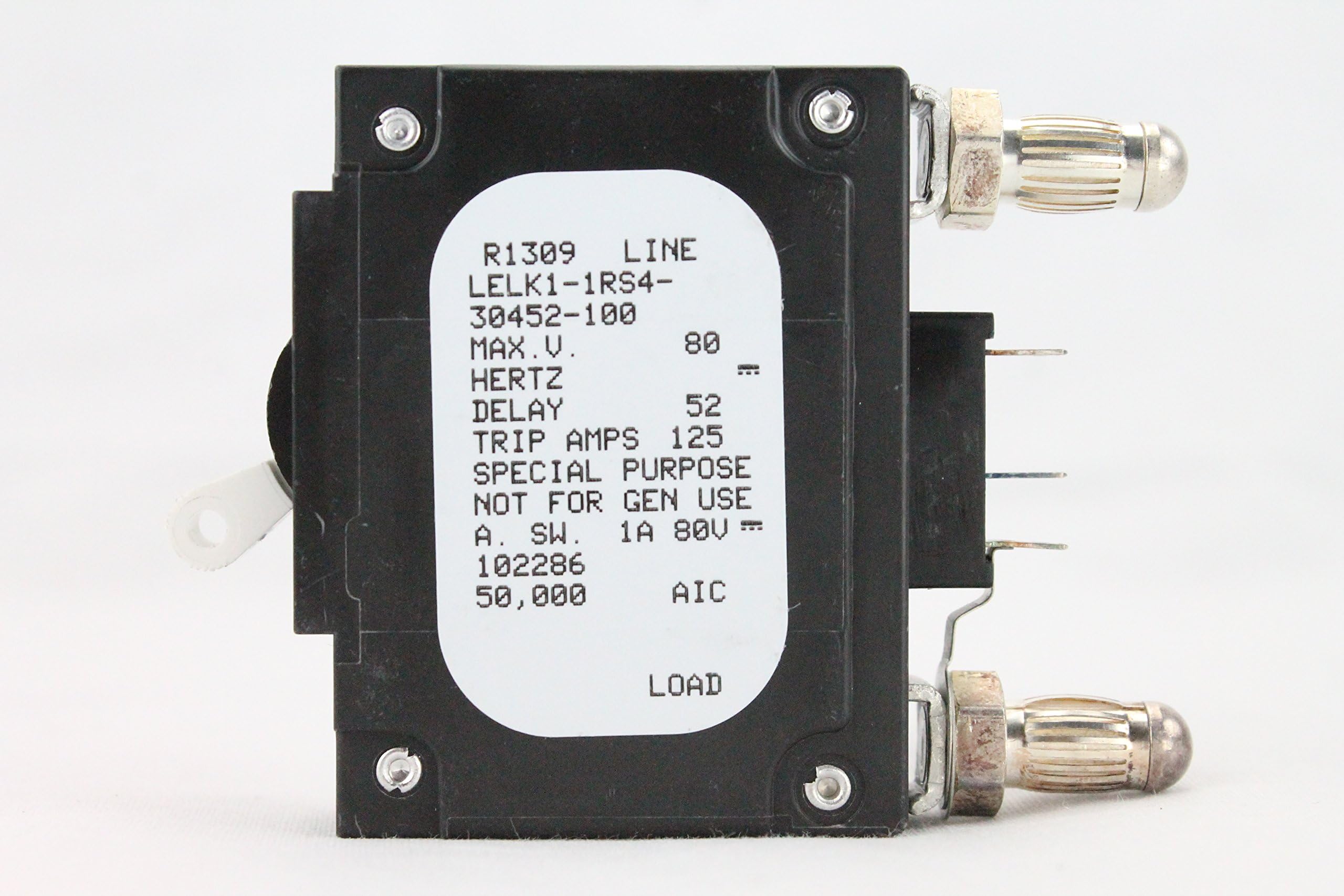 AIRPAX 100 AMP DC BULLET BREAKER, WHITE TOGGLE, LELK1-1RS4-30452-100