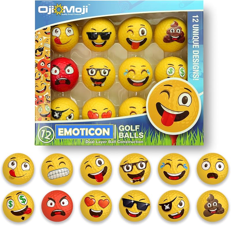 Oji Moji Premium Emoticon Golf Balls - Unique Prof