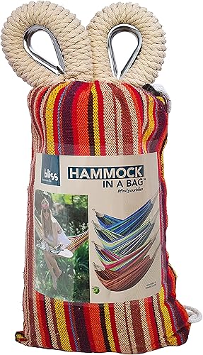 Miniatura 3 de Bliss Hammocks BH-400-A Hamaca de 40 pulgadas de ancho con bucles de cuerda tejidos a mano y accesorios para colgar, al aire libre, patio, patio