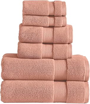Modern Threads Luxury 6-Piece Quick-Dry Towel Set Plush & Ultra-Absorbent for Spa-Like Experience, Clay