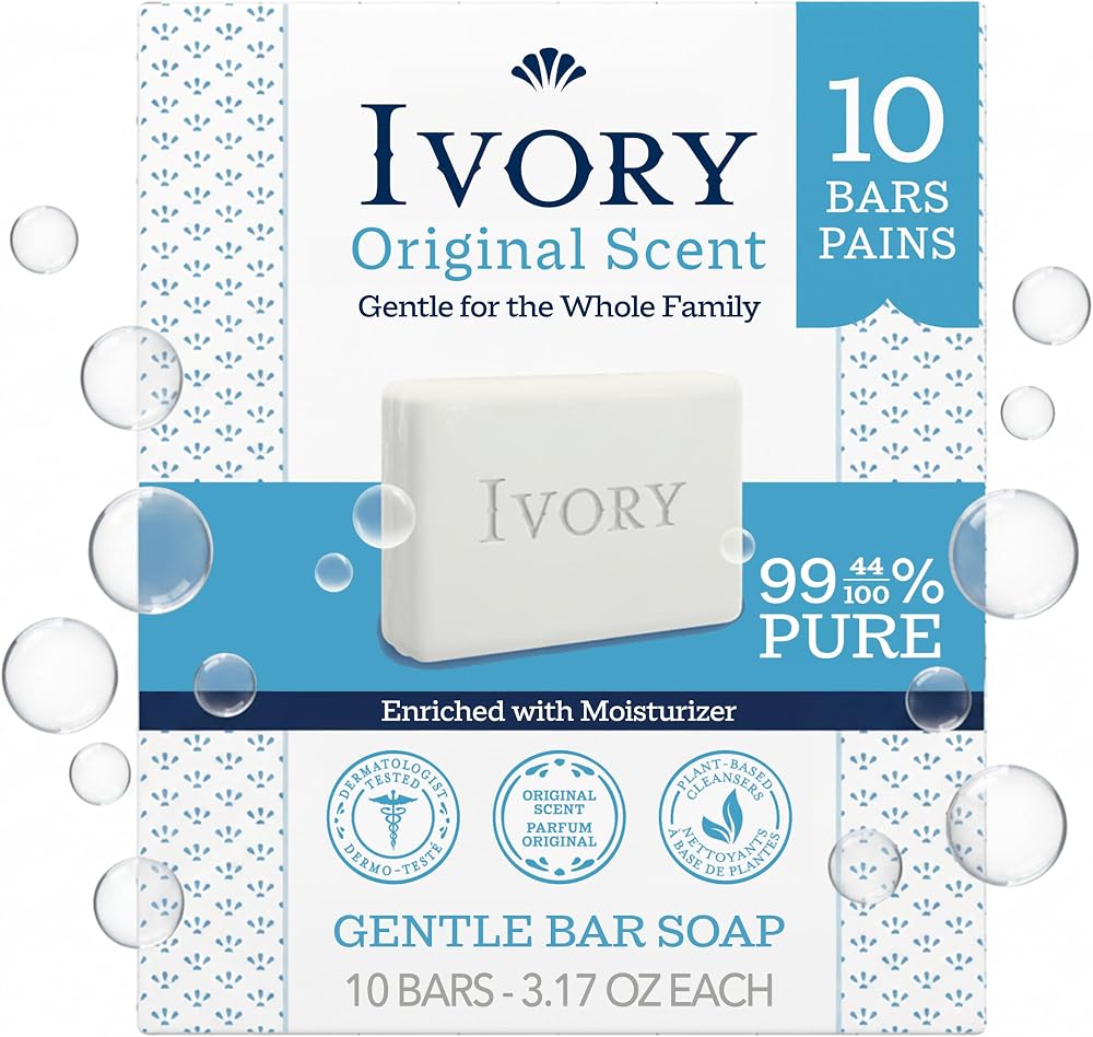Ivory 온 가족을 위한 바 비누, 오리지널 향, 89.87g(3.8온스) 10개입 — 사진 1