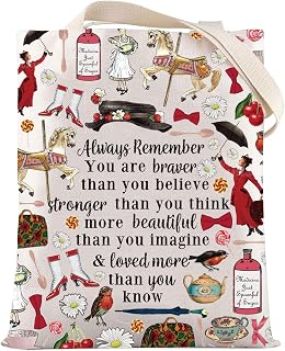 LEVLO Mary Movie Cosmetic Makeup Bag - You Are Braver Stronger Smarter Than You Think - Zipper Pouch for Women Girls (Always Mary Tote)