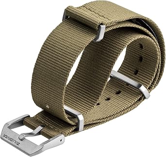 Cinturino ZULUDIVER Nylon NATO Sabbia del deserto, Fibbia Spazzolato, 20mm  : Amazon.it: Orologi