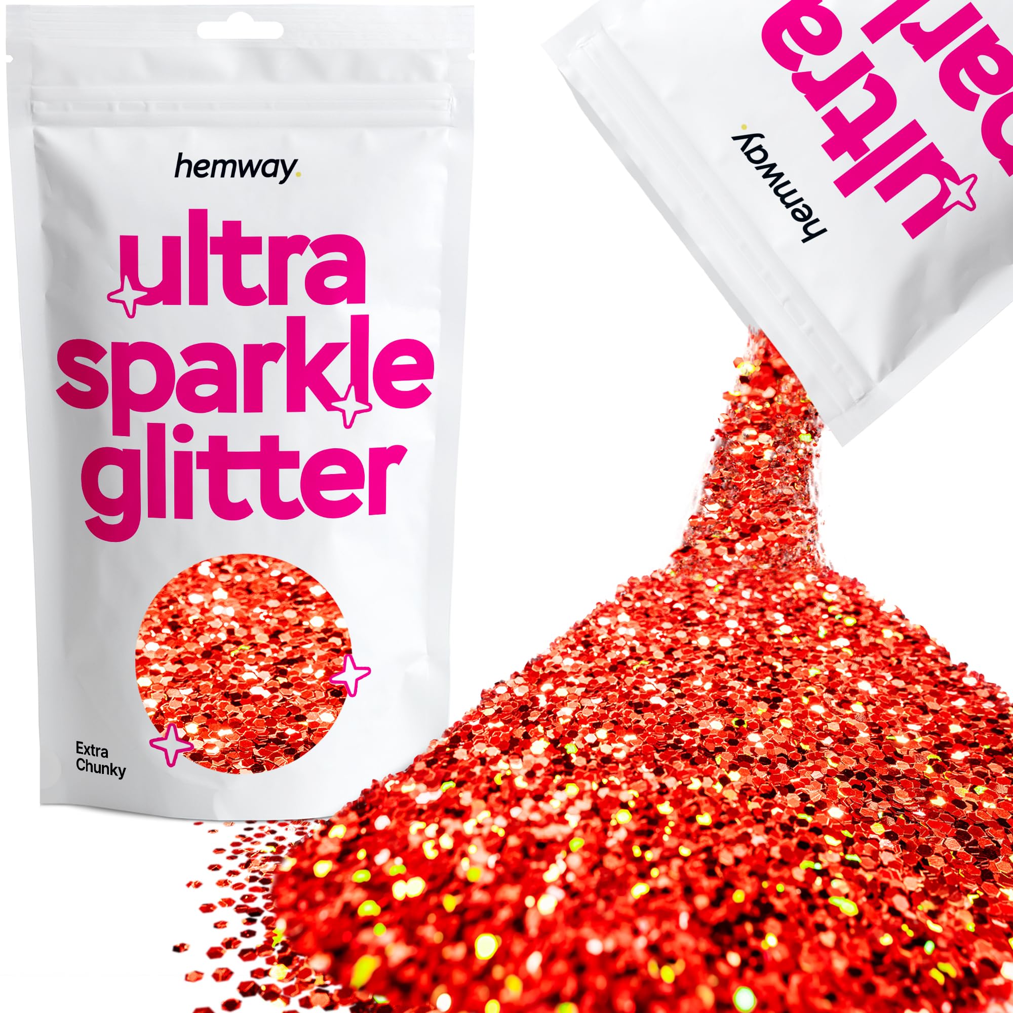 Hemway Ultra Sparkle Glitter Baby Pink Iridescent 100g Fine | Glitter for Arts & Craft, Makeup, Nail Art, Crafting, Card Making, Sparkle Decoration — view 151