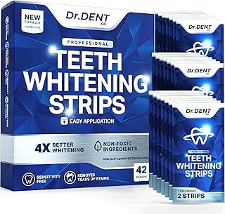DrDent Professional Teeth Whitening Strips 21 Treatments - Safe for Enamel - Non Sensitive Teeth Whitening - Whitening Wit...
