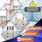 8.53 FT Échelle télescopique en aluminium A-Frame,9+9 Échelles à pas,330LB Capacité de charge,portable télescopique pliable pliant ardillon lourd de charge collapsible (2,6m+2,6m/8,53FT+8,53FT A Frame)