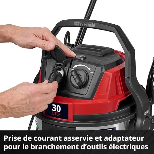 Einhell Water and dust vacuum cleaner TC-VC 3080 SACL (1150 W, capacity 220 mbar, tank 30 l, filtration class L, HEPA filter, filter cleaning, servo socket, with accessories) - 7