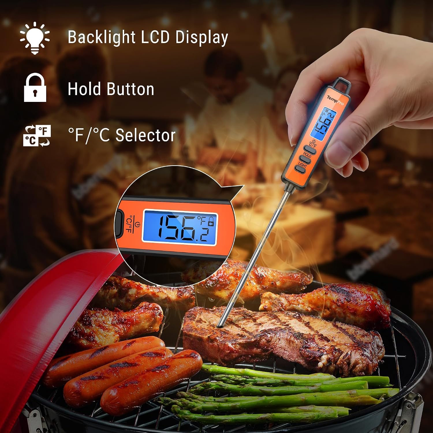 TempPro TempSwif 1 Sec Digital Meat Thermometer for Cooking Food