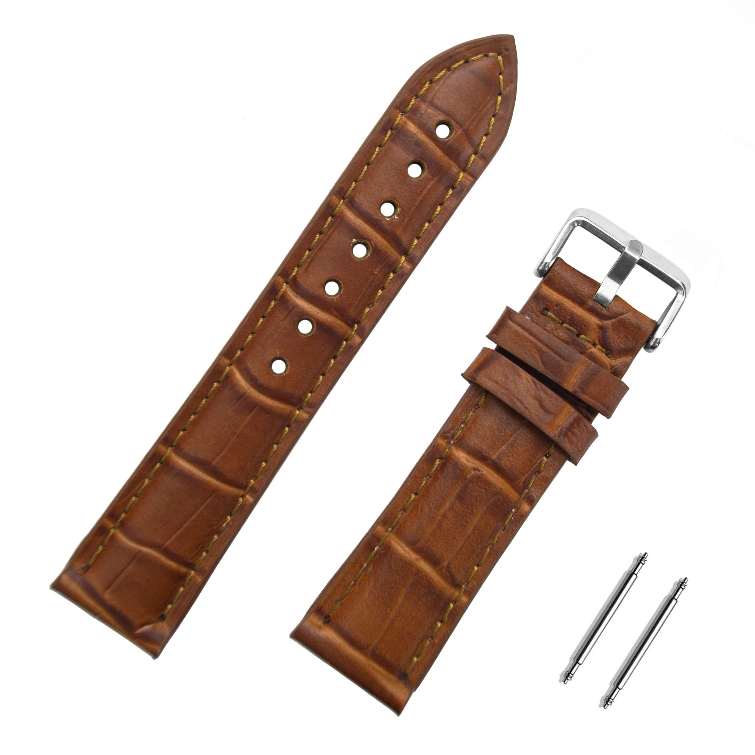 Kahverengi Kroko Hakiki Deri Saat Kordonu Kayış 18-20-22-24mm (22mm)