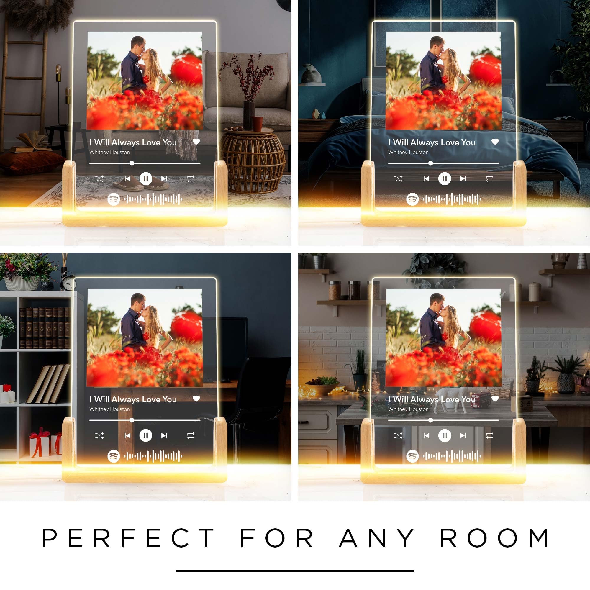 Personalized Gifts for Girlfriend, Mom, Her, Women, Wife, Mothers Day - Custom Spotify Plaque, Customized Picture Frame For Couple, Boyfriend, Him, Anniversary and Birthday, 6"x8" Acrylic Photo