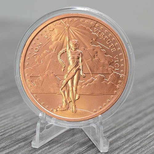 Miniatura 10 de Freedom Girl Moneda de lingotes redondos de cobre puro .999 de 1 oz en cápsula - COA por Heavenly Metals