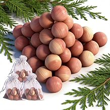 50pcs Cedar Balls, Cedar Blocks for Clothes Storage, Natural Aromatic Red Cedar Blocks, Natural Closet Fresheners for Closets, Dresser and Drawers