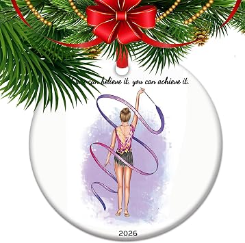 Rhythmic Gymnastics Christmas Ornament Ceramic Gymnast Gift for Holidays, Sports Decor for Dancers, Festive Keepsake 2026