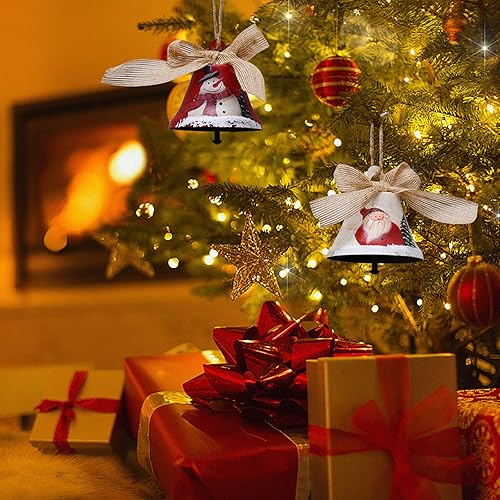 Miniatura 3 de Adornos colgantes para árbol de Navidad, cascabeles de metal, juego de 2 campanas decorativas de trineo, decoración de Navidad para interiores y