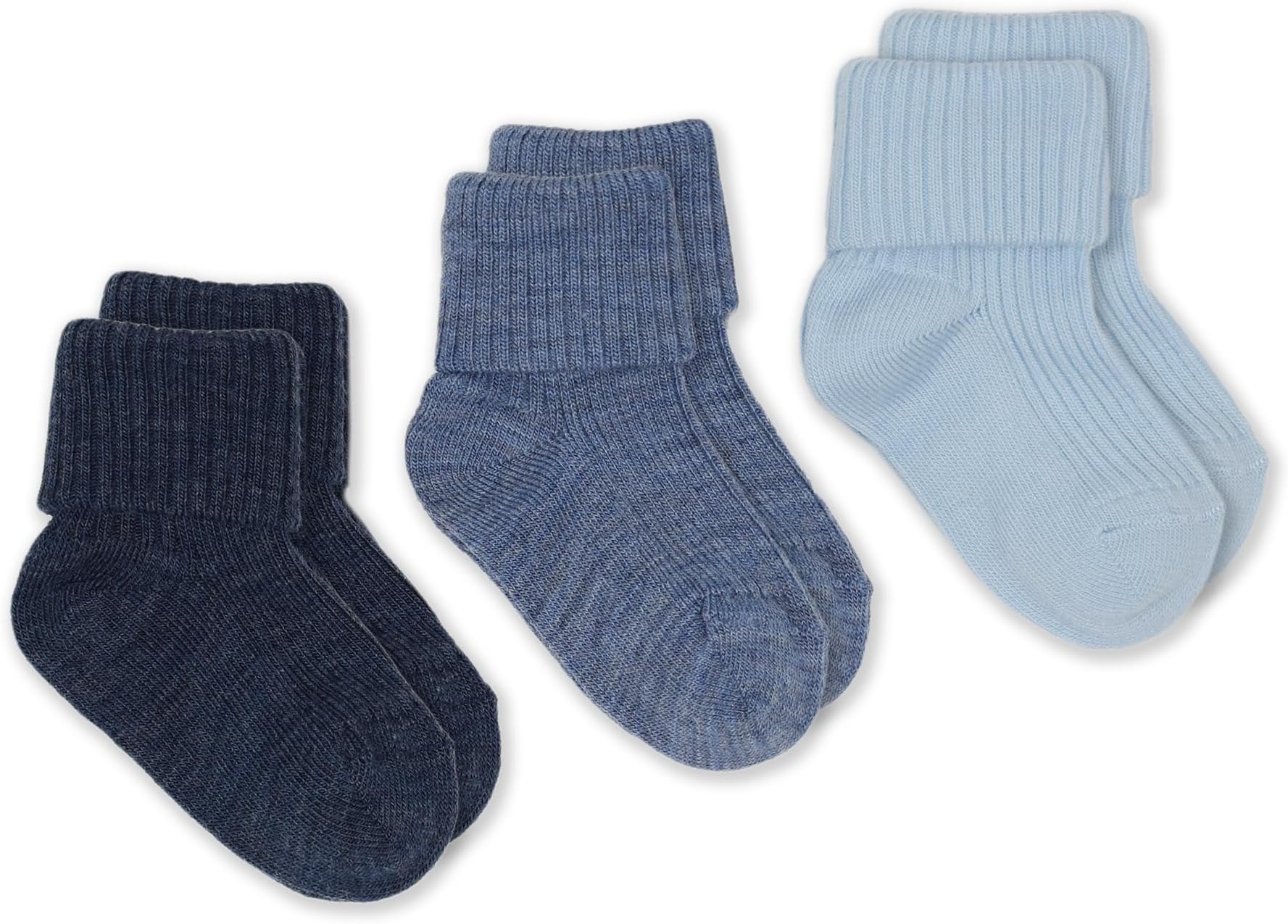 Wool Baby Socks from, Washable Merino Wool Infant Toddler Kids Socks, 2-4 Years, Blue (Pack of 3)