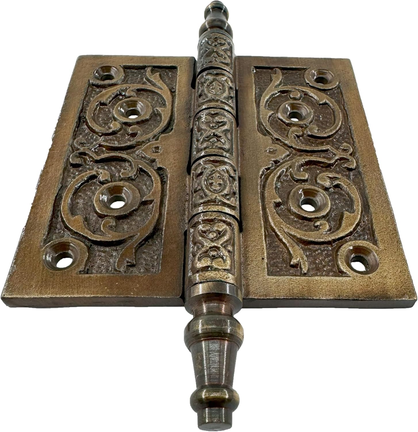 Antique Cast Iron Bronze Door Hinge, 6.5 inches, Vintage Ornamental Hardware - HG107 (4)