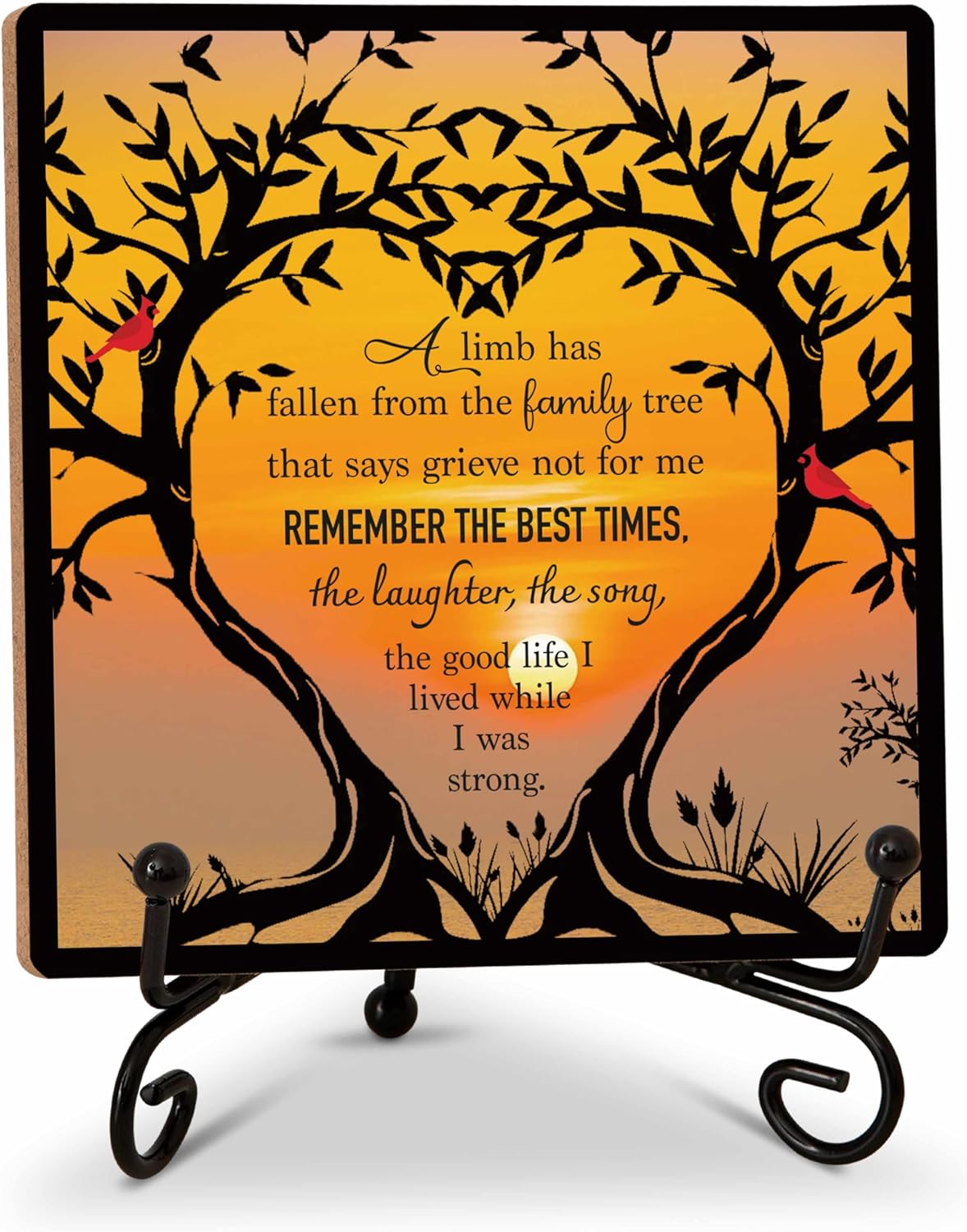Remembrance Desk Decor, Sympathy Gifts for Family Loss Of Loved One, A Limb Has Fallen From The Family Tree Tabletop Sign for Home Office Bedroom, Memorial Wood Plaque With Iron Stand -25