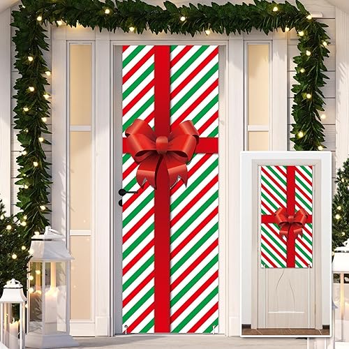 Miniatura 1 de Cartel de puerta con texto en inglés "Merry Christmas", decora ambos lados, 118 x 24 pulgadas, letrero colgante para porche de Navidad, decoración