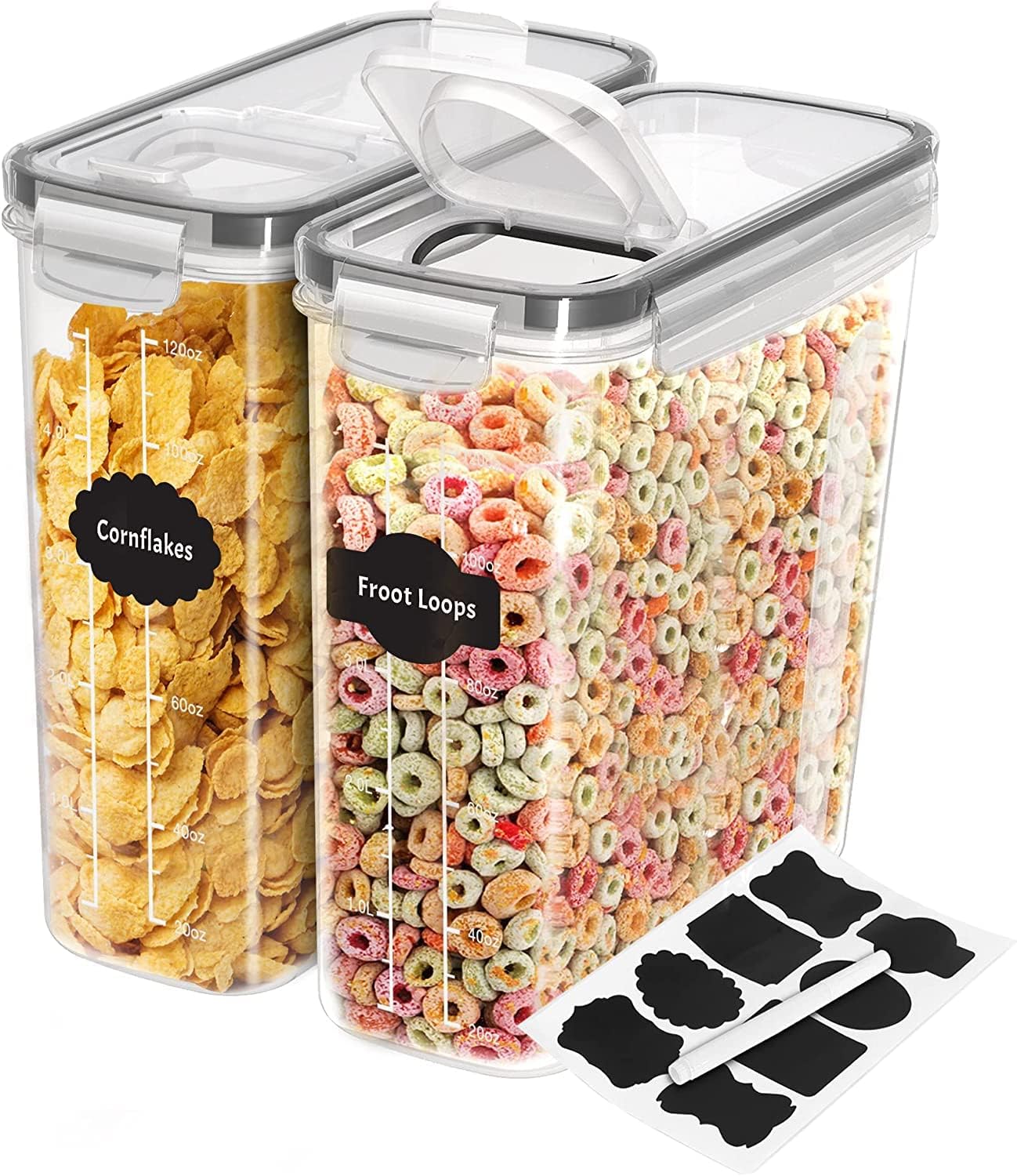 KICHLY Cereal Storage Container (Set of 2) BPA Free Plastic