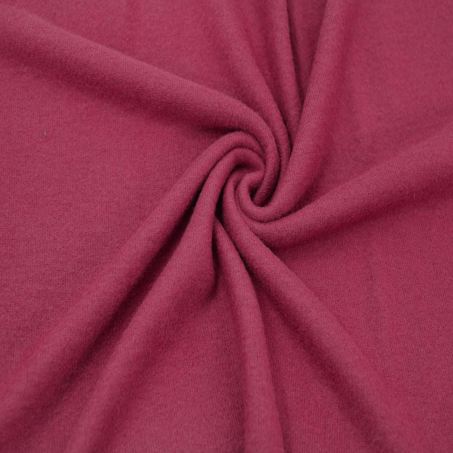 Stylish FABRIC 60" Wide Poly Rayon Spandex Hacci Brushed Knit Fabric by The Yard-200GSM, Medium Weight-Soft & Breathable, 4-Way Stretch-Draperies, Apparel & DIY Projects, Burgundy 2 Yards
