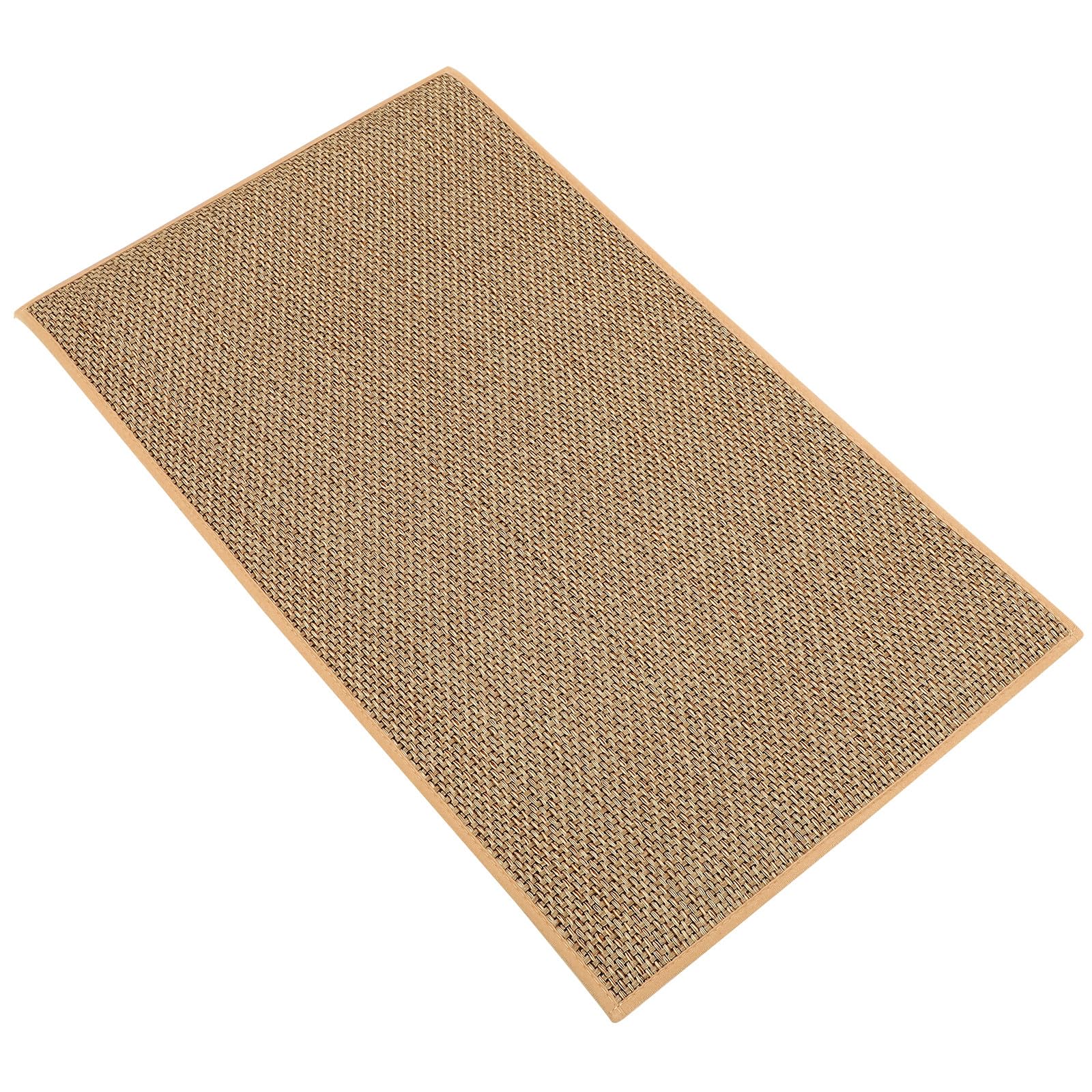 Alfombra para cocina antideslizante de lino beige con base de goma duradera