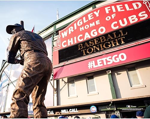 Wrigley Field Chicago Cubs Unsigned Main Entrance Facade With Monument Exterior Photograph - Original MLB Art and Prints