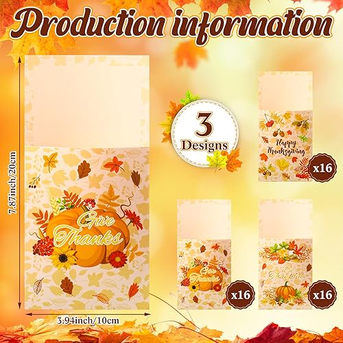 Miniatura 2 de Zhanmai 48 piezas de cubiertos de Acción de Gracias con hojas de arce Give Things, juego de bolsillo de papel para utensilios de Acción de Gracias