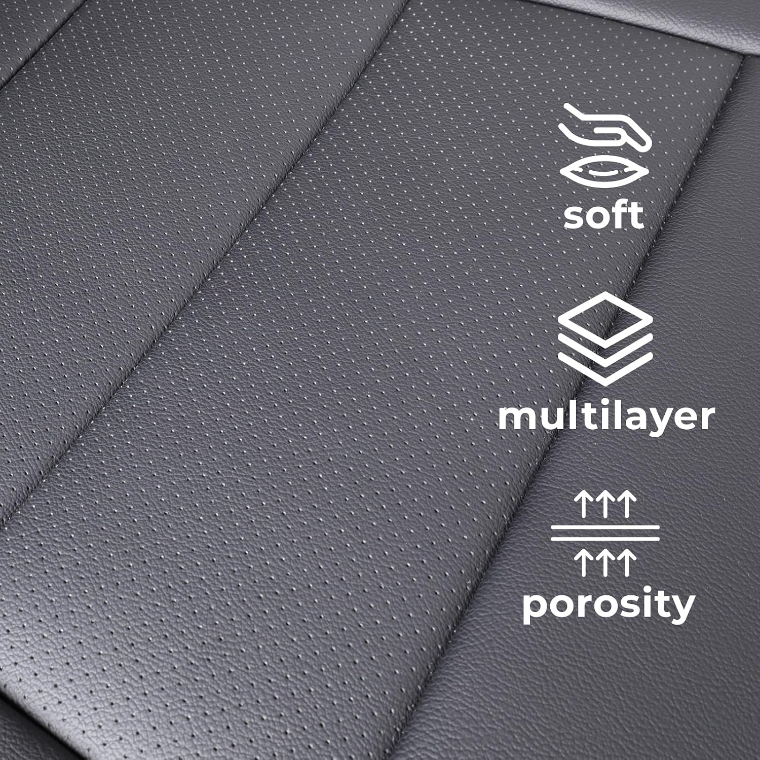 coverdream Civic Leather Seat Covers Full Set for Honda Civic Sedan LX (2022-2026)/Sport (2022-2024),w/No Rear Armrest,Fully Covered Waterproof Car Seat Protector Luxury Black Seat Cushion