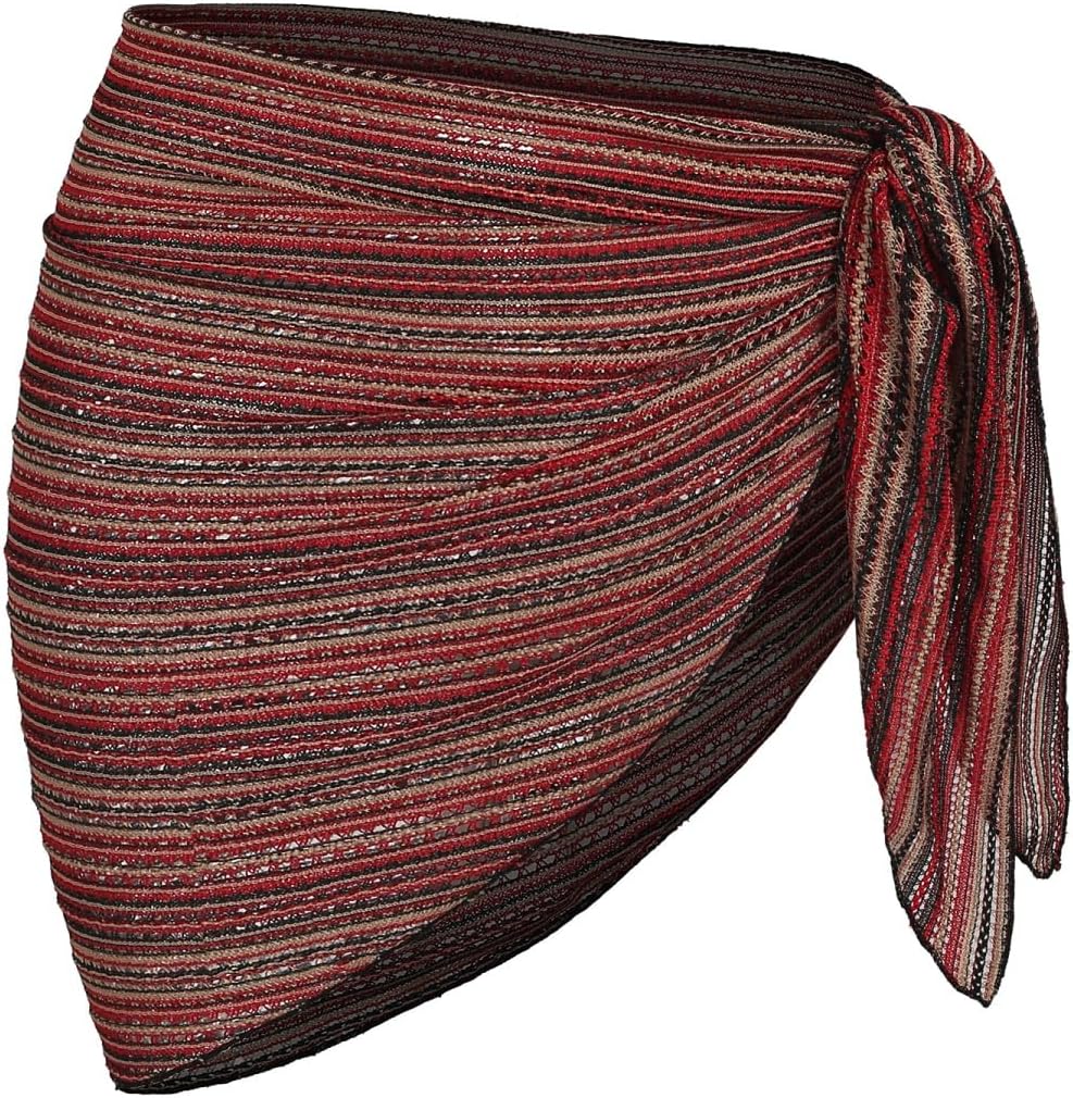 ZAFUL Crochet Sarong Coverups for Women Beach Vacation Starfish See Thru Tie Side Bathing Suit Cover Up Mini Skirt