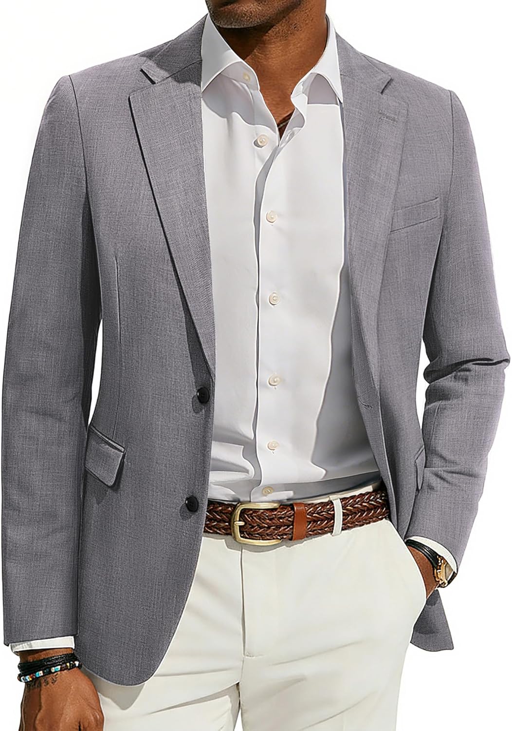 PJ PAUL JONES Mens Blazer Casual Sport Coats Two Buttons Slim Fit Sport Suit Jackets