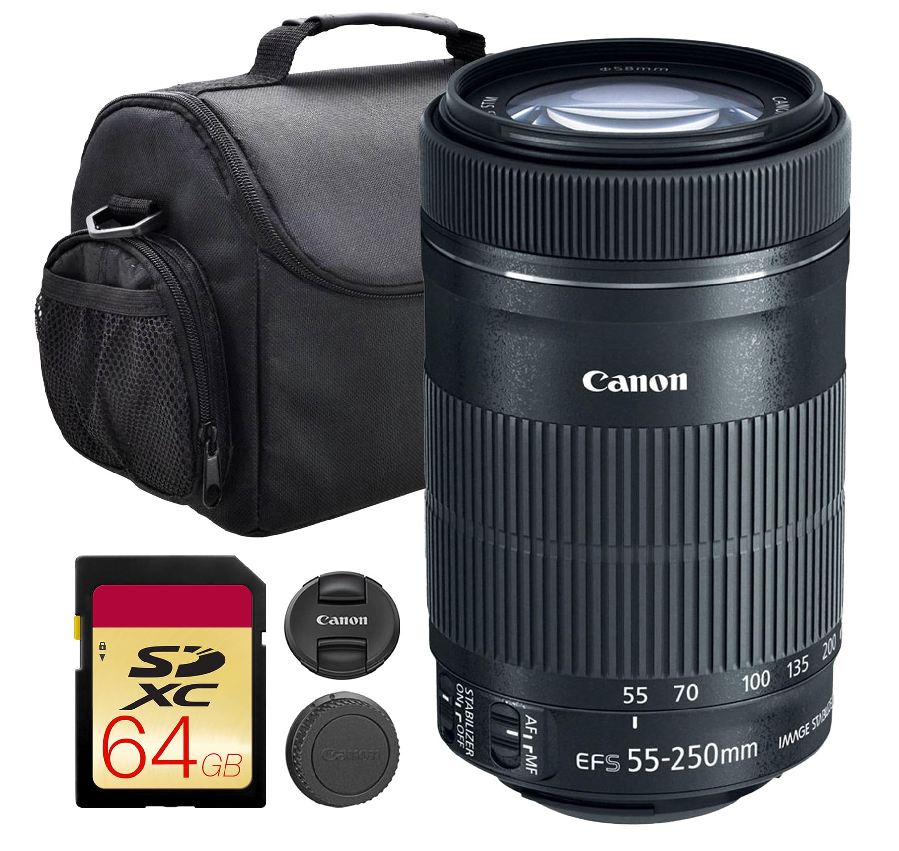 Canon EF-S 55-250mm f/4-5.6 IS STM Lens | Compact Telephoto Zoom with Image Stabilization & Smooth STM Autofocus | Ideal for Sports, Travel, &