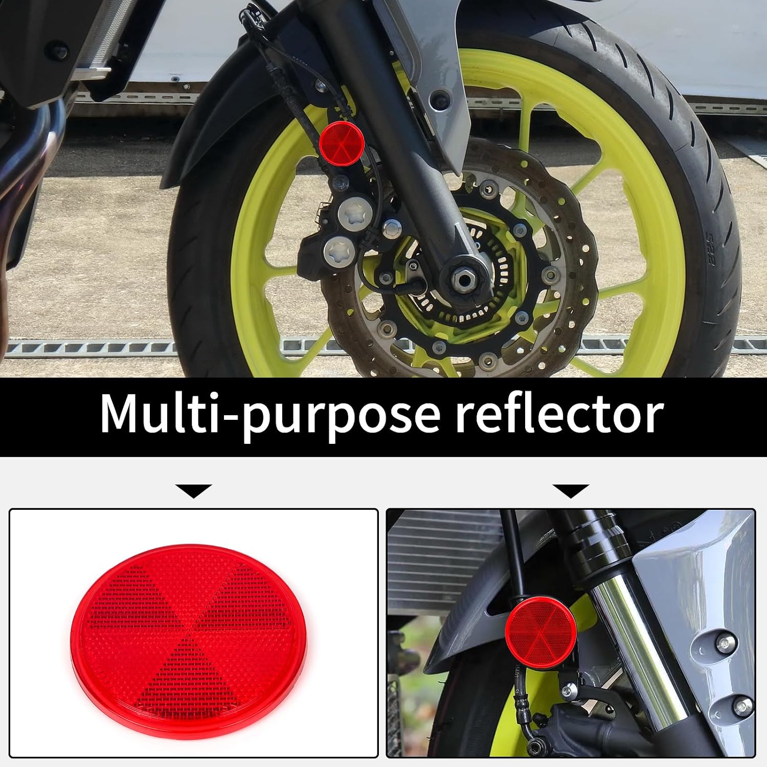 10Pcs Safety Reflectors Red Round, High Visibility Safety Reflective Strong Stick-On for Mailboxes, Driveways, Tunnels, Posts, Cars, Trailers