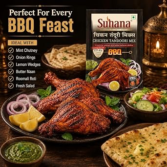 Suhana Spices Mix Powder (Ready To Eat) - Curry Masala Recipe Mixes Casserole Seasoning Herbs - Simplifies & Speeds Up Cooking Process (Pack of 2, Chicken Tandoori Mix Paste 80g (RTE))