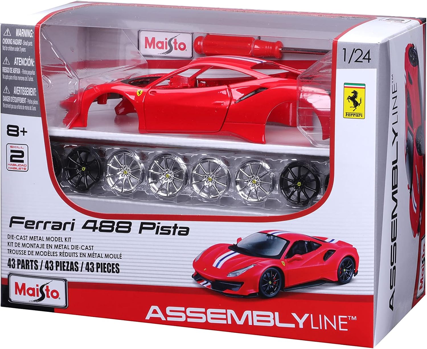 Maisto 1:24 Assembly Line Ferrari 488 Pista - Red