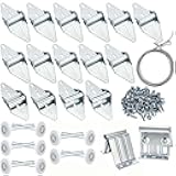 Bekith Garage Door Hardware Kit Roller Hinge Set Top Bracket Wire Rope Replacement Parts for 16'x7' and 18'x7' Height Double Garage Door