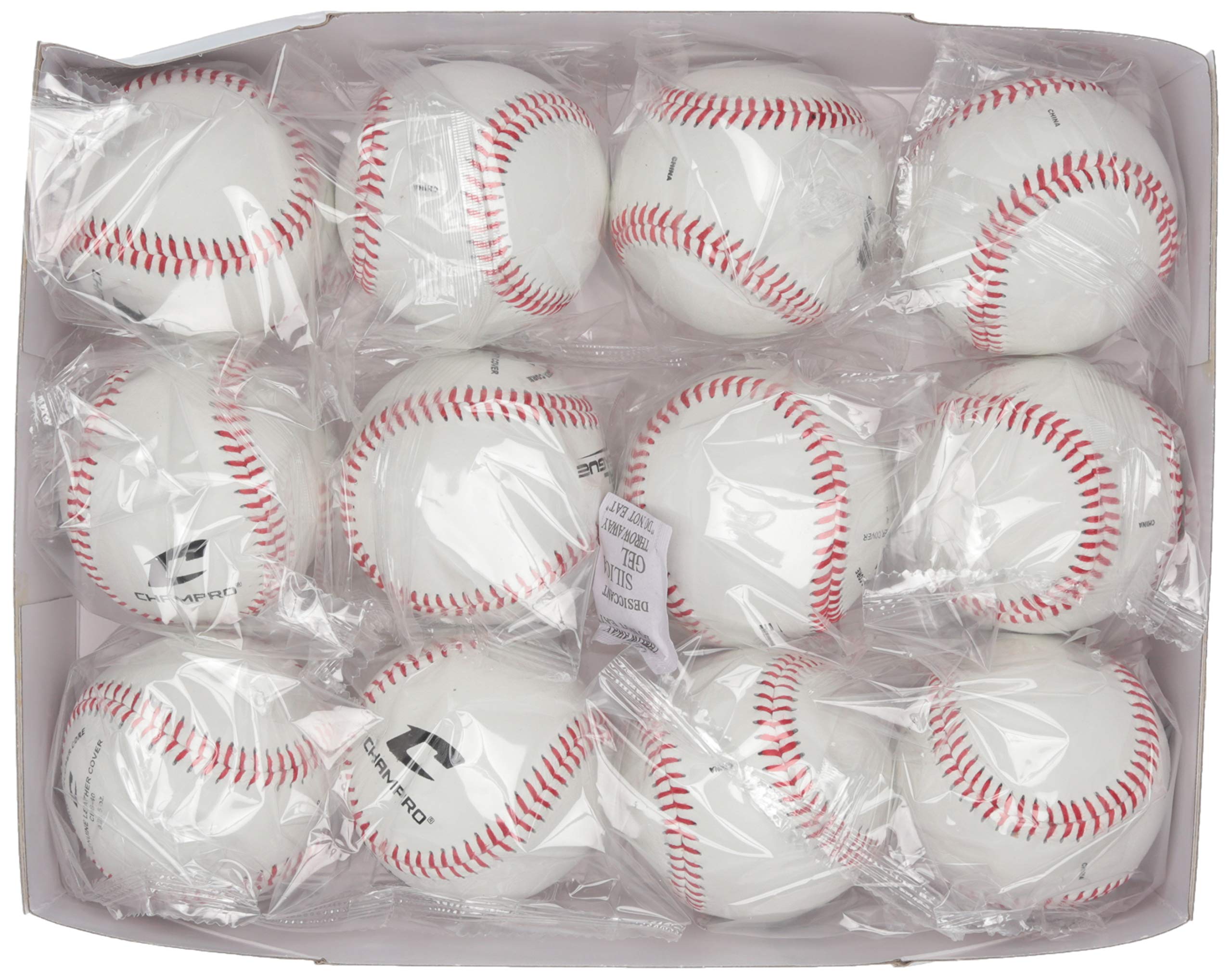 Champro Oficial Liga Corcho béisbol (Color Blanco, 22,9 cm) (Pack de 12)
