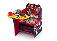 Vista 5 de Delta Children Cama de plástico para niños pequeños, Marvel Spider-Man y escritorio con silla con contenedor de almacenamiento, certificado