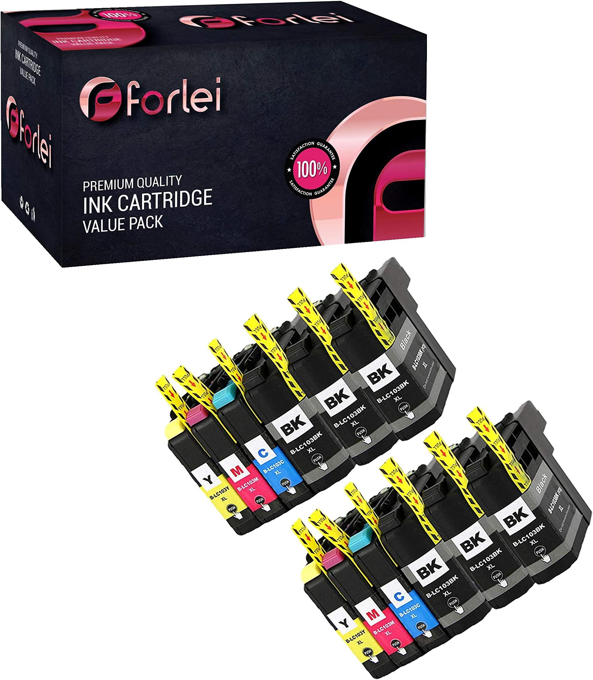 Forlei 12 Pack Compatible Ink Cartridge Replacement for Brother LC-103XL LC103XL LC103 XL High Yield (6 Black, 2 Cyan, 2 Magenta, 2 Yellow) LC103BK LC103C LC103M LC103Y for DCP-J152W MFC-J245