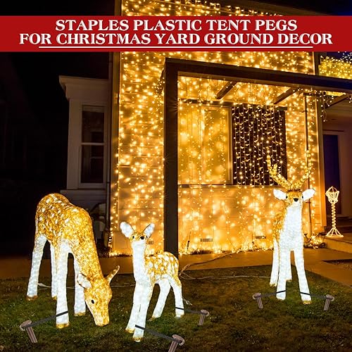 Miniatura 51 de Estacas inflables de plástico de 7 pulgadas para patio, estacas de plástico resistentes para tienda de campaña, estacas de jardín de repuesto