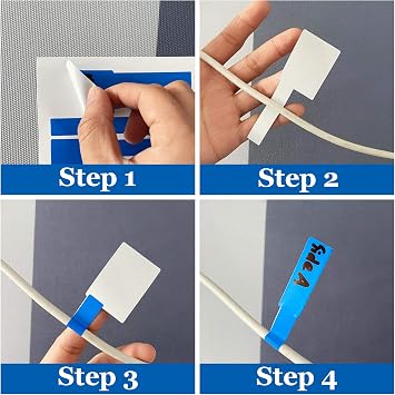 Mr-Label US Letter Sheet Self-Adhesive Cable Label - Waterproof | Tear Resistant - with Free Print Tool - for Laser Printer (10 Sheets (300 Labels), 5 Assorted Colors)