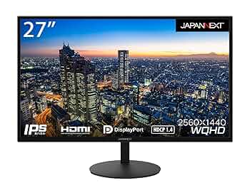 JAPANNEXT 27インチ IPSパネルWQHD(2560x1440)解像度 JAPANNEXTが27インチのIPSパネル搭載WQHD(2560x1440)解像度対応