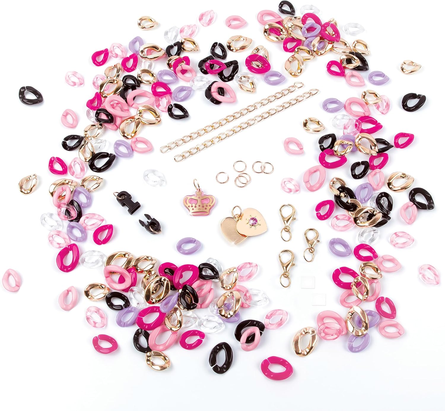 Make It Real Juicy Couture: Chic Links - 211 pcs, DIY Jewelry Kit, Design & Create Signature Jewelry, Customizable Locket, Tweens, Girls & Kids Ages 8+