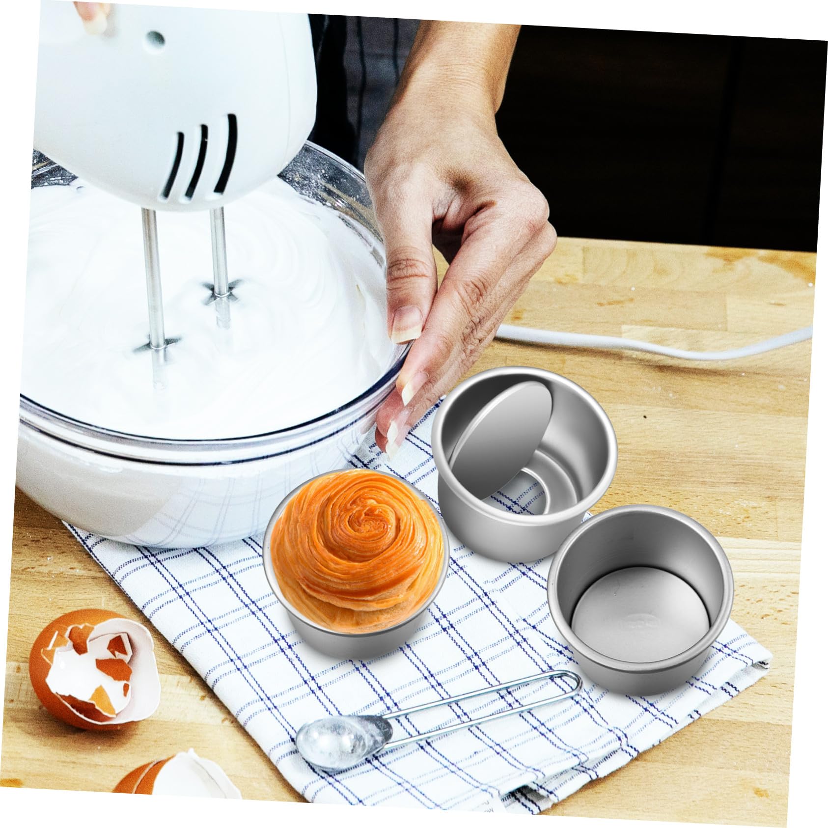 Toyvian Molde Redondo para Pastel con Fondo Desmontable 4 Piezas | Aleación de Aluminio, Color Plata, Calentamiento Rápido y Distribución Uniforme del Calor, Fácil Limpieza