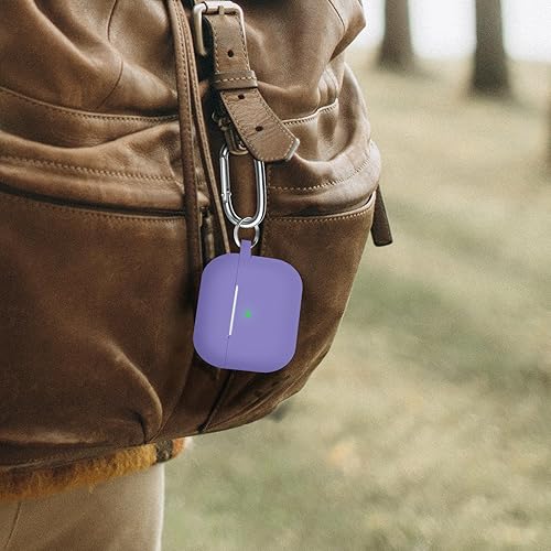 Vista 17 de Funda compatible con AirPods de tercera generación, accesorios de protección de silicona con llavero y kit de limpiador para mujeres y hombres, LED
