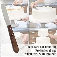 Vista 26 de Wooden Handle Butter Cake Icing Spatula Smoothing Pastry Decorating Tool Stainless Steel,Grilling, Baking Cooking Kitchen Utensil (8" Blade)