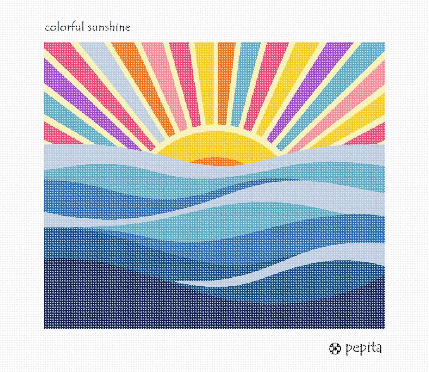Pepita Needlepoint kit: Colorful Sunshine Large, 12" x 10"
