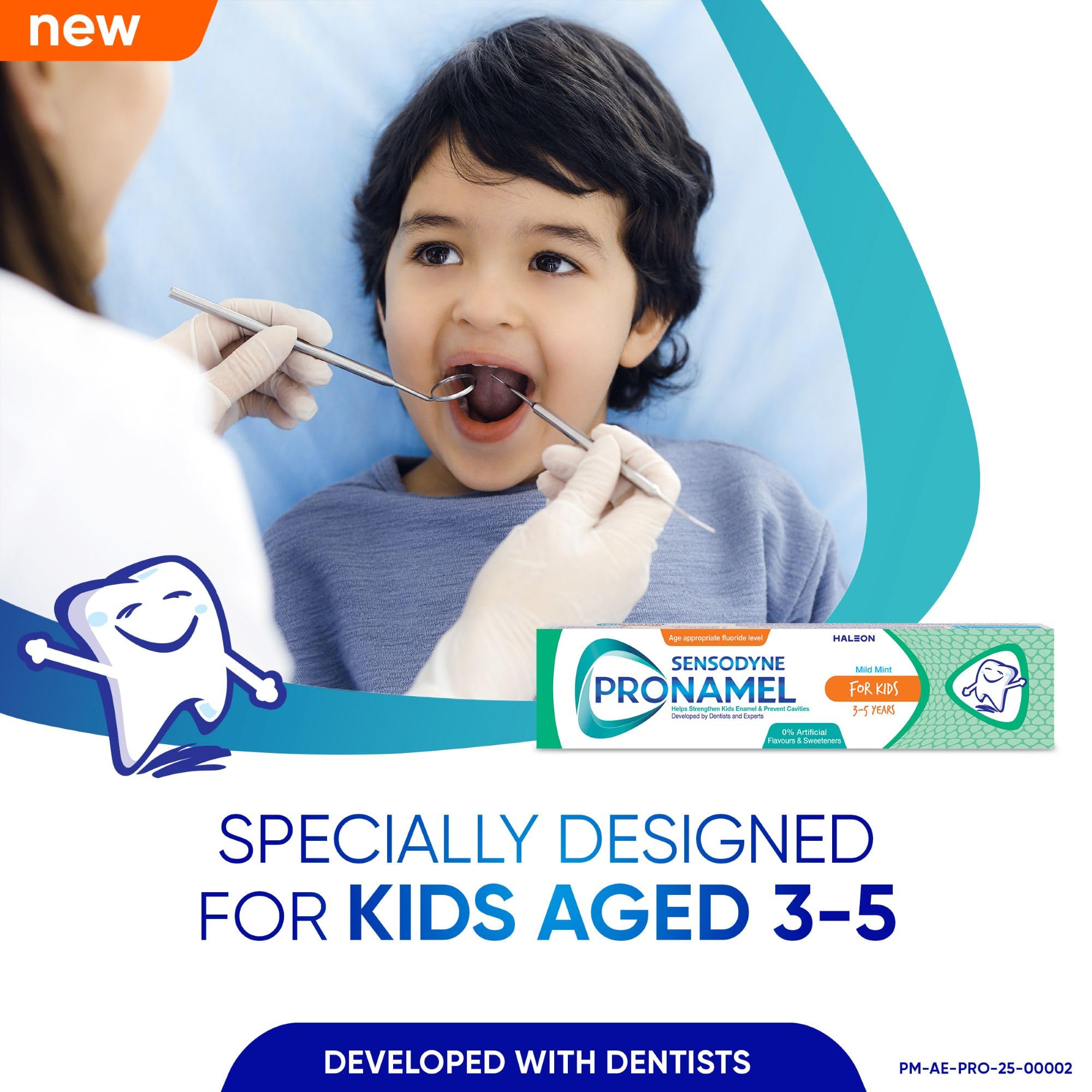 Sensodyne Pronamel for Kids 3-5 Years Toothpaste 50ml – Gentle Fluoride Kids Toothpaste for Milk Teeth, Helps Protect Enamel from Acid Wear, Mild-Flavour Daily Oral Care for Toddlers