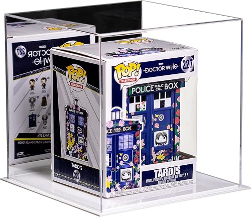 Vista 419 de Better Display Cases Versátil vitrina de acrílico transparente - Caja rectangular grande con base blanca 18" x 12" x 3" (BK09)